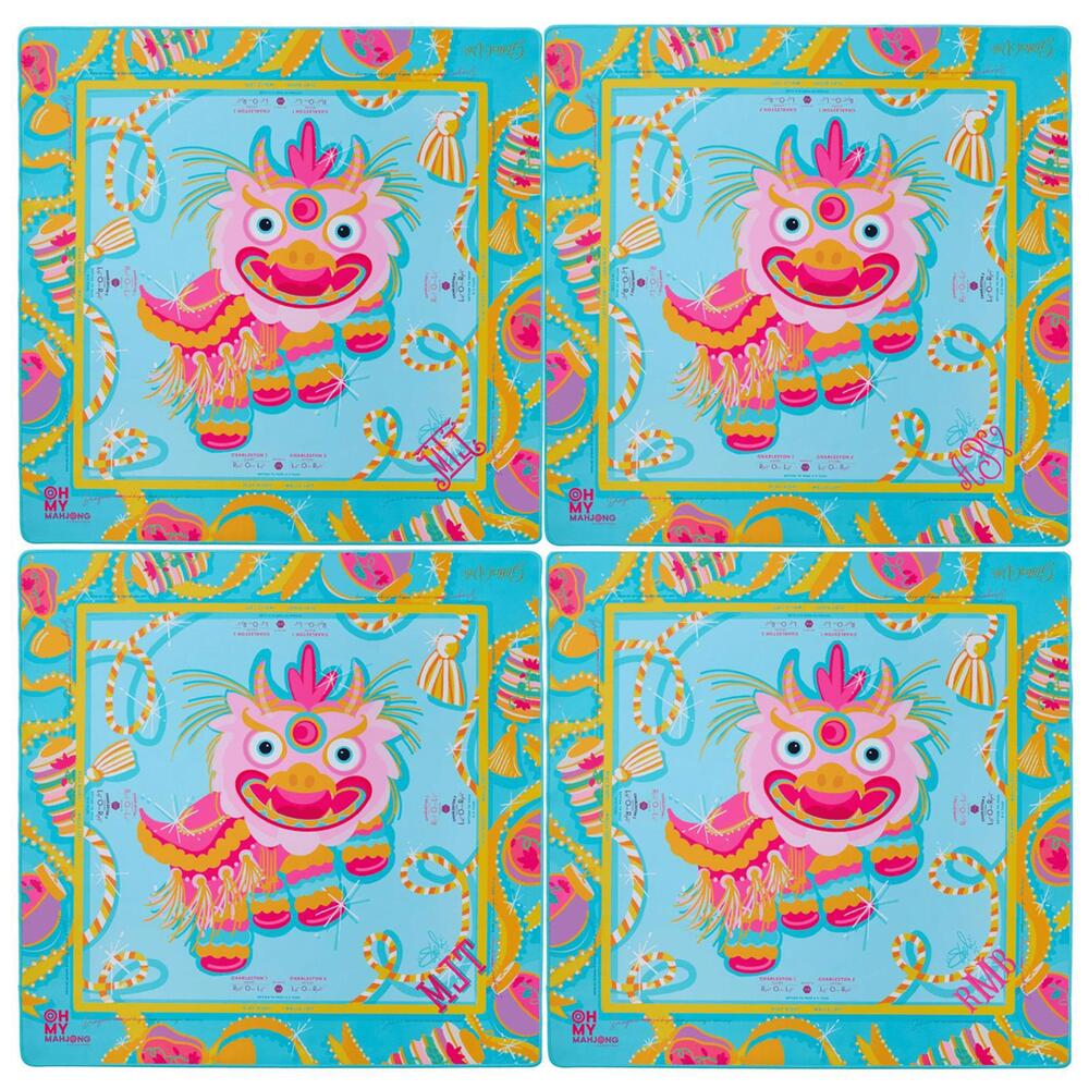Oh My Mahjong, Glitterville Pink Dragon Mat (ONLY), 33" x 33" - Picture 4 of 4